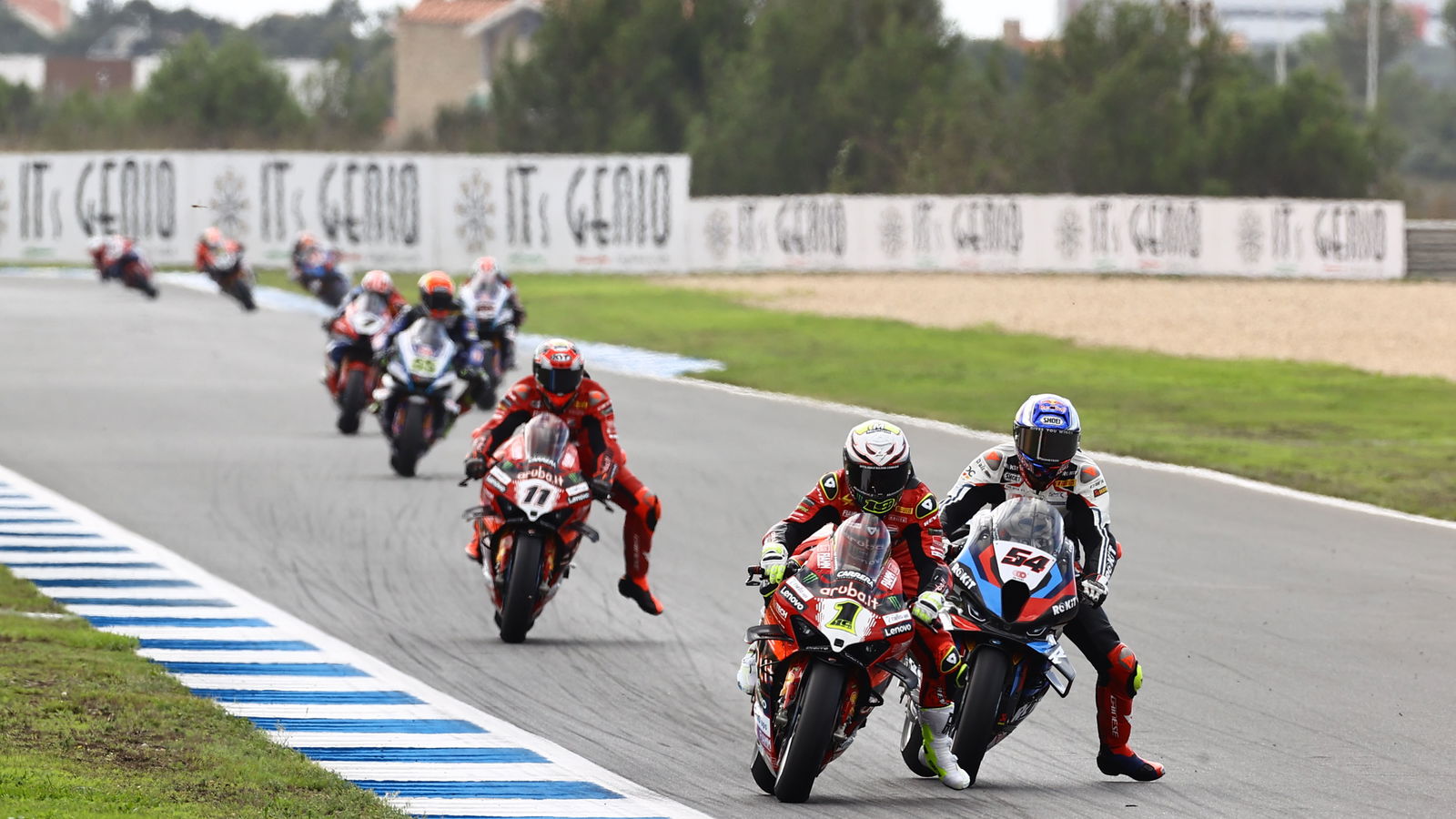 Alvaro Bautista leads 2024 Estoril WorldSBK. Credit: Gold and Goose.